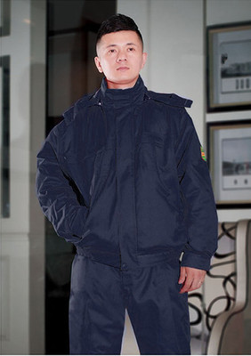 深蓝防静电夹克棉服