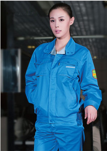 艳蓝拼中灰防静电防酸碱服